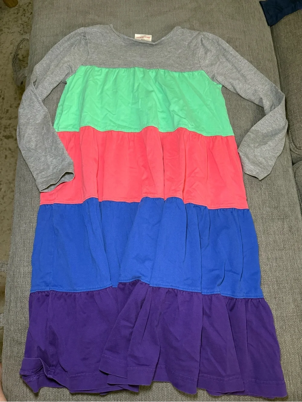 Hanna Andersson Long Sleeve Tiered Colorblock Dress